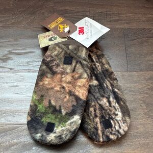 Hot shot Mossy Oak 3M Thinsulate pop top fleece mittens,grip palm & thumb,camo